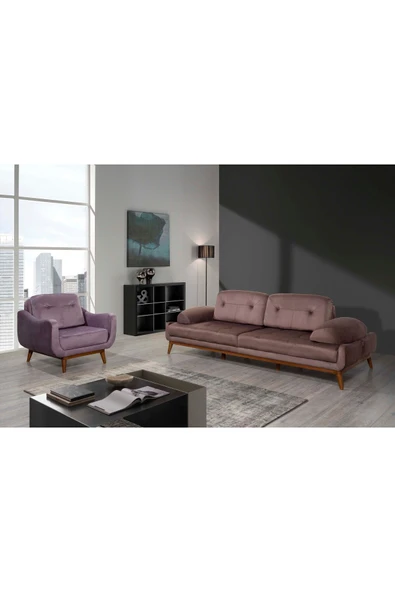 Perla Sofa NELSON YATAKLI KOLTUK TAKIMI BABYFACE KAHVE - 2