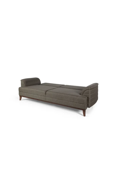 Perla Sofa   Madrid Koltuk Takımı Keten Koyu Kahve Kazayağı - 6