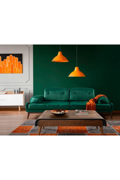 Perla Sofa   Nelson Üçlü Koltuk Babyface Yeşil - Resim 2