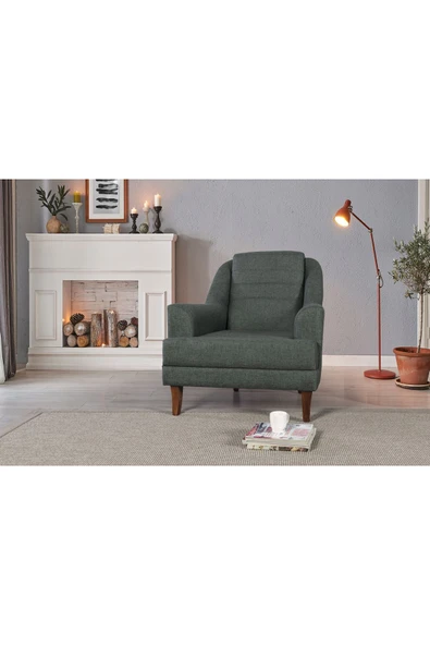 Perla Sofa Madrid Berjer Keten Yeşil