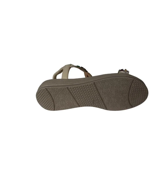 YAZKIŞ Kadın Siyah Ten Üzeri Taşlı Bileği Lastikli 4cm  Rahat Taban Sandalet - 10