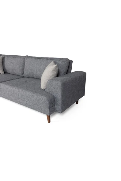 Perla Sofa   Nobis Yataklı Kanepe Keten Açık Gri - Resim 4
