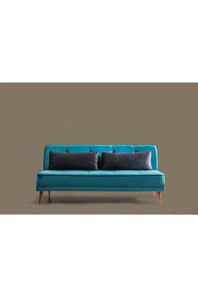 Perla Sofa   RETRO KOLSUZ YATAKLI KANEPE TURKUAZ - 6