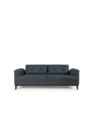 Perla Sofa   Madrid Üçlü Yataklı Kanepe Mavi Kazayağı - Resim 2