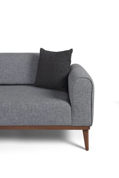 Perla Sofa   SENECA YATAKLI KANEPE KETEN AÇIK GRİ - Resim 4