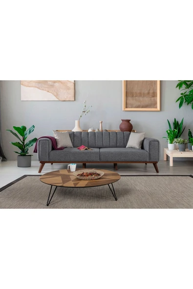 Perla Sofa   VELAR YATAKLI KANEPE KETEN AÇIK GRİ - 2