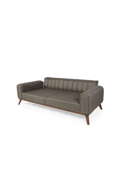 Perla Sofa   VELAR YATAKLI KANEPE KETEN KAHVE KAZAYAĞI - Resim 3