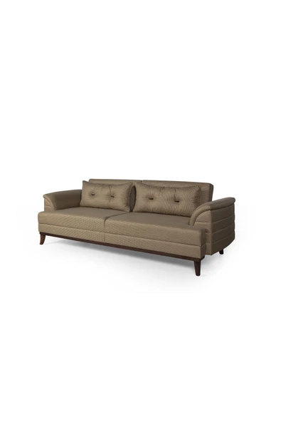 Perla Sofa   Madrid Koltuk Takımı Keten Hardal Kazayağı - 5