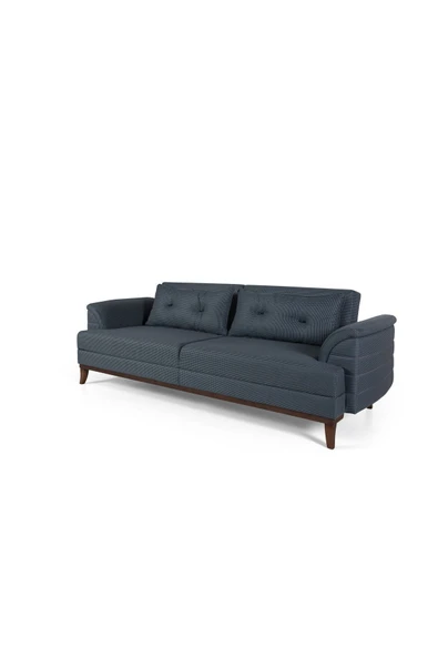 Perla Sofa   Madrid Üçlü Yataklı Kanepe Mavi Kazayağı - Resim 5