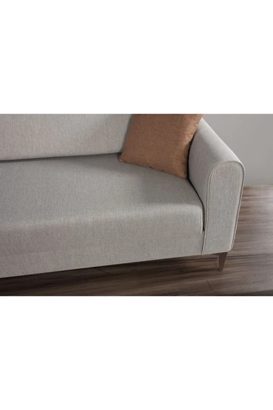 Perla Sofa   FERRANTİ YATAKLI SANDIKLI ÜÇLÜ KANEPE KREM - Resim 7