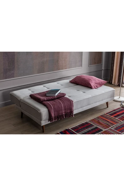 Perla Sofa   RETRO KOLSUZ YATAKLI KANEPE KREM - 4