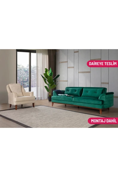Perla Sofa   Madrid Koltuk Takımı Babyface Yeşil