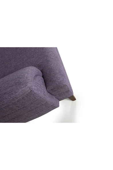 Perla Sofa   Madrid Üçlü Yataklı Kanepe Keten Mürdüm - 7