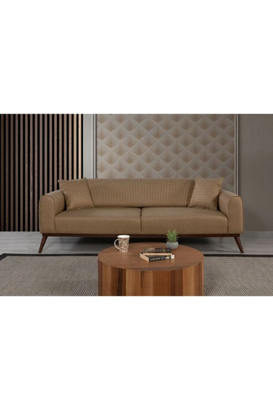 Perla Sofa   SENECA YATAKLI KANEPE KETEN HARDAL KAZAYAĞI ürün görseli