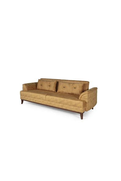 Perla Sofa   Madrid Üçlü Yataklı Kanepe Bora Hardal - 3