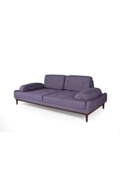 Perla Sofa   NELSON ÜÇLÜ KOLTUK KETEN MOR - Resim 5