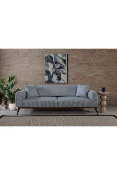 Perla Sofa SENECA YATAKLI KANEPE KETEN AÇIK MAVİ KAZAYAĞI