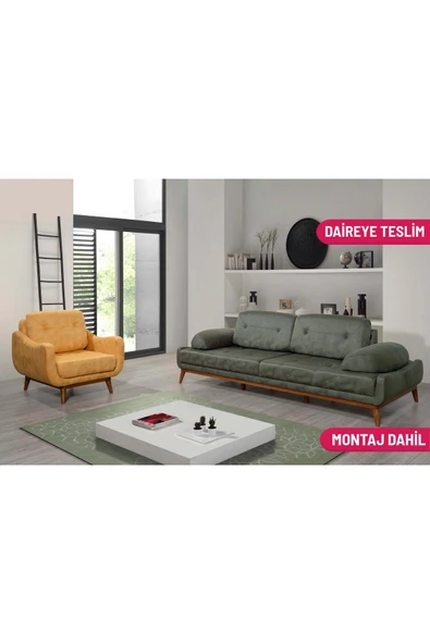 Perla Sofa   NELSON YATAKLI KOLTUK TAKIMI BORA YEŞİL