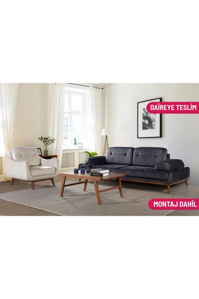 Perla Sofa   NELSON YATAKLI KOLTUK TAKIMI BABYFACE ANTRASİT