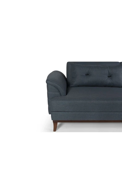 Perla Sofa   Madrid Üçlü Yataklı Kanepe Mavi Kazayağı - Resim 3