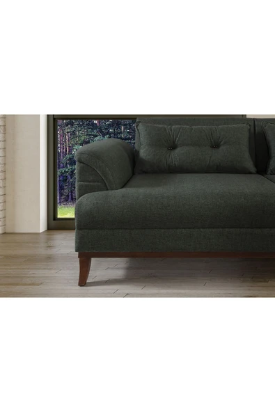 Perla Sofa   Madrid Koltuk Takımı Keten Yeşil - 4