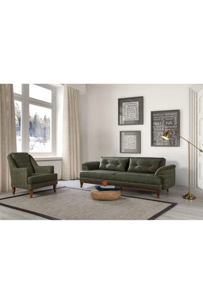 Perla Sofa   Madrid Koltuk Takımı Bora Yeşil
