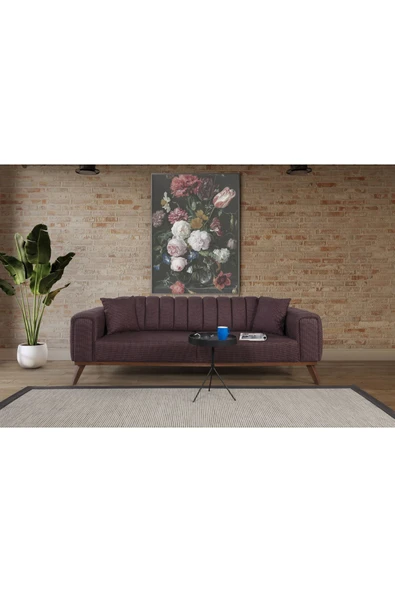 Perla Sofa   VELAR KOLTUK TAKIMI KETEN BORDO KAZAYAĞI - 3