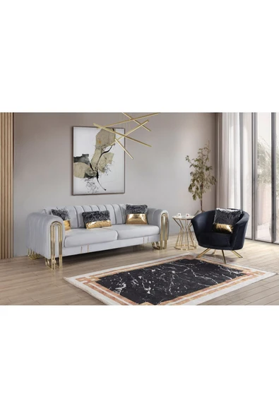 Perla Sofa   Vales Koltuk Takımı Açık Gri