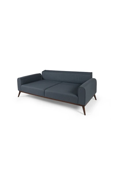Perla Sofa   SENECA YATAKLI KANEPE KETEN KOYU MAVİ KAZAYAĞI - 3