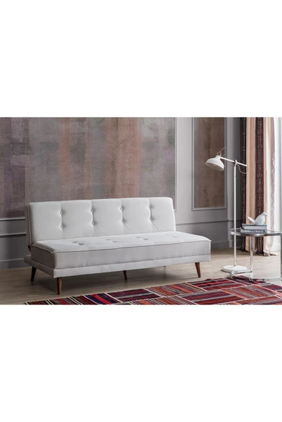 Perla Sofa   RETRO KOLSUZ YATAKLI KANEPE KREM - 3