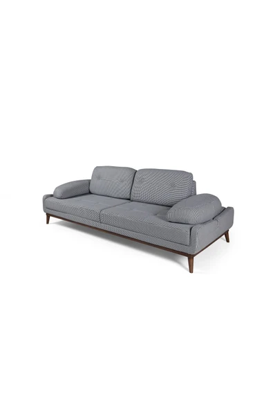 Perla Sofa NELSON ÜÇLÜ KOLTUK KETEN GRİ KAZAYAĞI - 5
