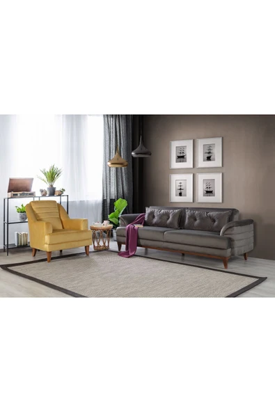 Perla Sofa   Madrid Koltuk Takımı Babyface Antrasit
