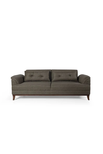 Perla Sofa Madrid Üçlü Yataklı Kanepe Koyu Kahve Kazayağı - 2