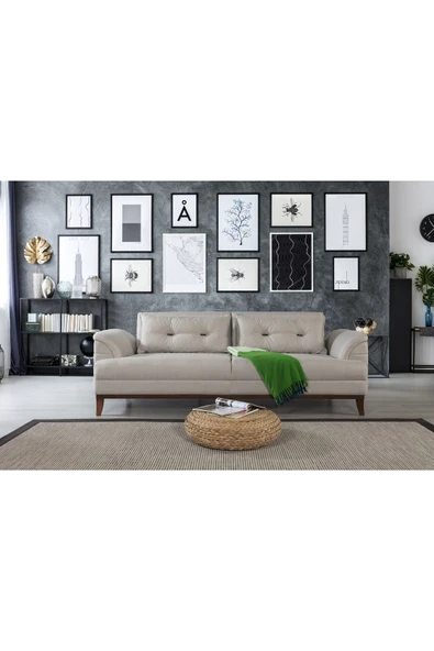 Perla Sofa   Madrid Koltuk Takımı Keten Krem - 3