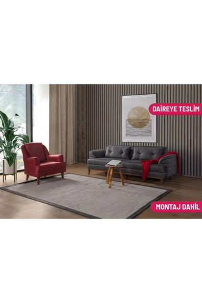 Perla Sofa Madrid Koltuk Takımı Bora Antrasit Bordo