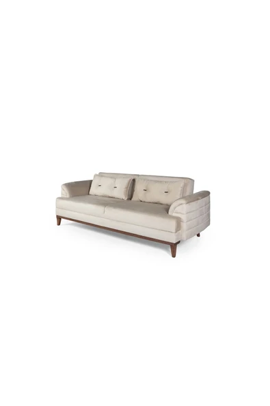 Perla Sofa   Madrid Üçlü Yataklı Kanepe Babyface Krem - Resim 4