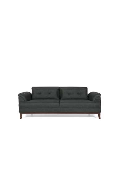 Perla Sofa   Madrid Üçlü Yataklı Kanepe Keten Yeşil - Resim 5
