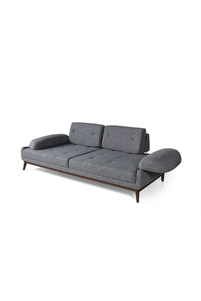 Perla Sofa   NELSON ÜÇLÜ KOLTUK KETEN AÇIK GRİ - Resim 6