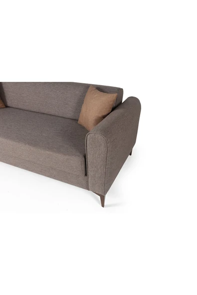 Perla Sofa   FERRANTİ YATAKLI SANDIKLI ÜÇLÜ KANEPE KAHVERENGİ - Resim 7