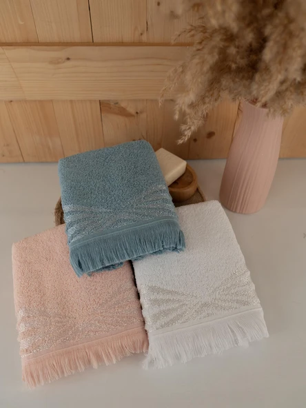 Pamuklu 3'lü 50x80 cm Renkli Bohem Detaylı Havlu Seti Baveno ürün görseli 1