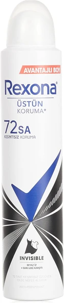 Rexona Kadın Sprey Deodorant Invisible Beyaz İz Sarı Leke Karşıtı 72 Saat Kesintisiz Üstün Koruma 200 ml