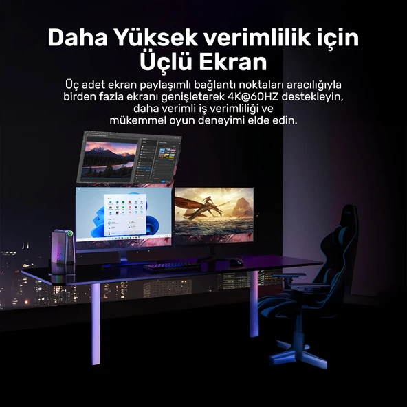 RaXius Momentum SD-R5.743U006 Ryzen5 7430U 16GB 1TBSSD+1TBSSD FreeDOS Mini PC - 7