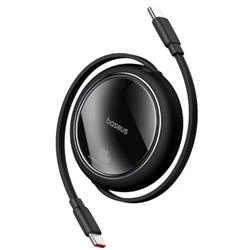 Baseus Free2 Draw Mini Siyah P10364500111-00 1Mt 100w PD Makaralı Type-C to Type-C Şarj Kablosu - 2