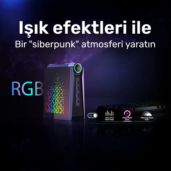 RaXius Momentum SD-R5.743U017 Ryzen5 7430U 64GB 1TBSSD+2TBSSD FreeDOS Mini PC - Resim 3