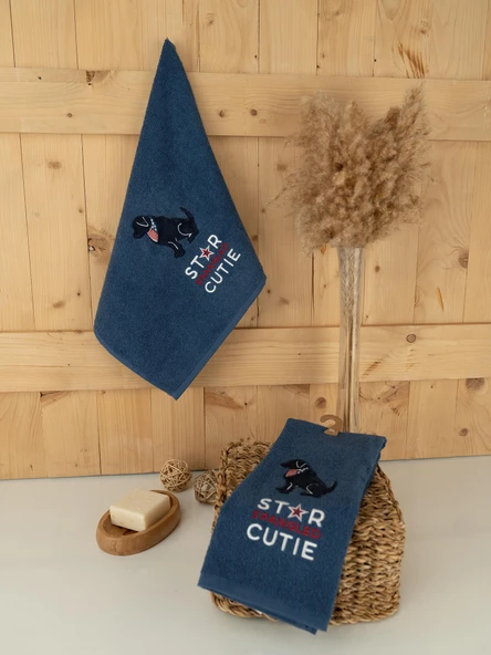 Pamuklu 2'li 40x66 cm Modern Desenli Renkli Havlu Seti Baveno - Resim 10