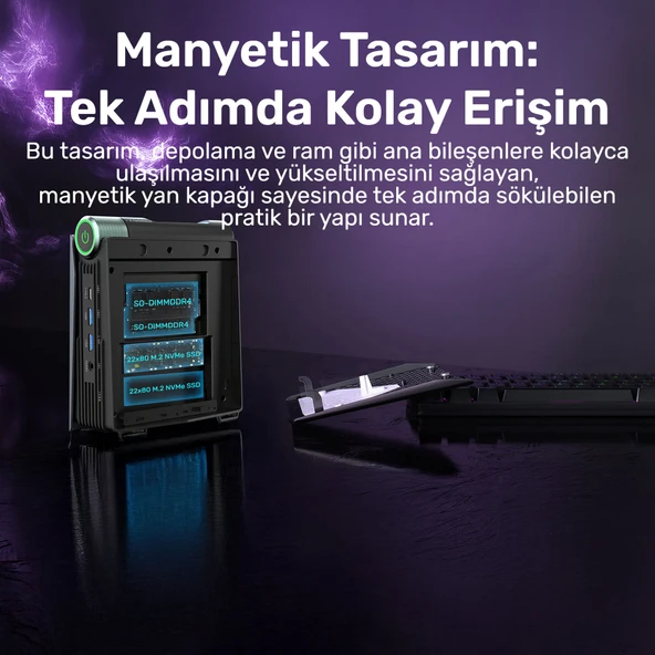 RaXius Momentum SD-R5.743U012 Ryzen5 7430U 32GB 2TBSSD FreeDOS Mini PC - Resim 4