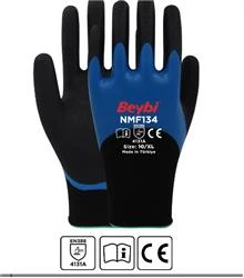 Beybi NMF134 9Beden 12li Double Mikro Köpük 3-4 Nitril Kaplı Polyester Örgü Eldiven - 2