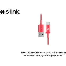 S-link SMG-140 1.3a Micro Usb pembe Data+Şarj Kablosu - Resim 2