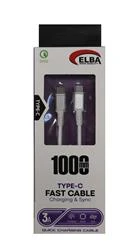 Elba Elb-39 T20 Type-c To Type-c 1Mt Beyaz Şarj Kablosu Beyaz - Resim 2