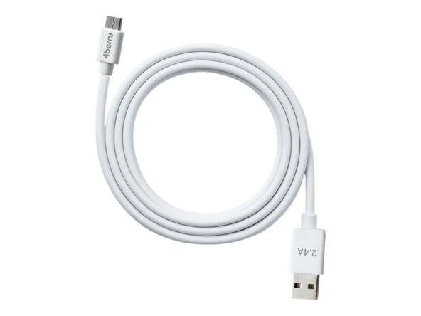 ECO-AMT Beyaz USB-A-Micro USB Kablo – 1.2 m, 2.4 A Hızlı Şarj - 1